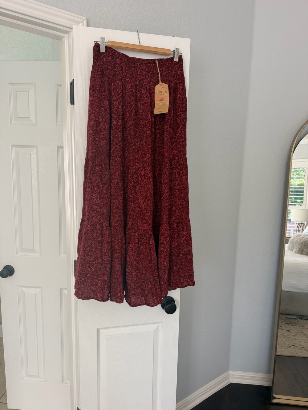 Faherty Red Floral Maxi Skirt—never worn! - Picture 2 of 2